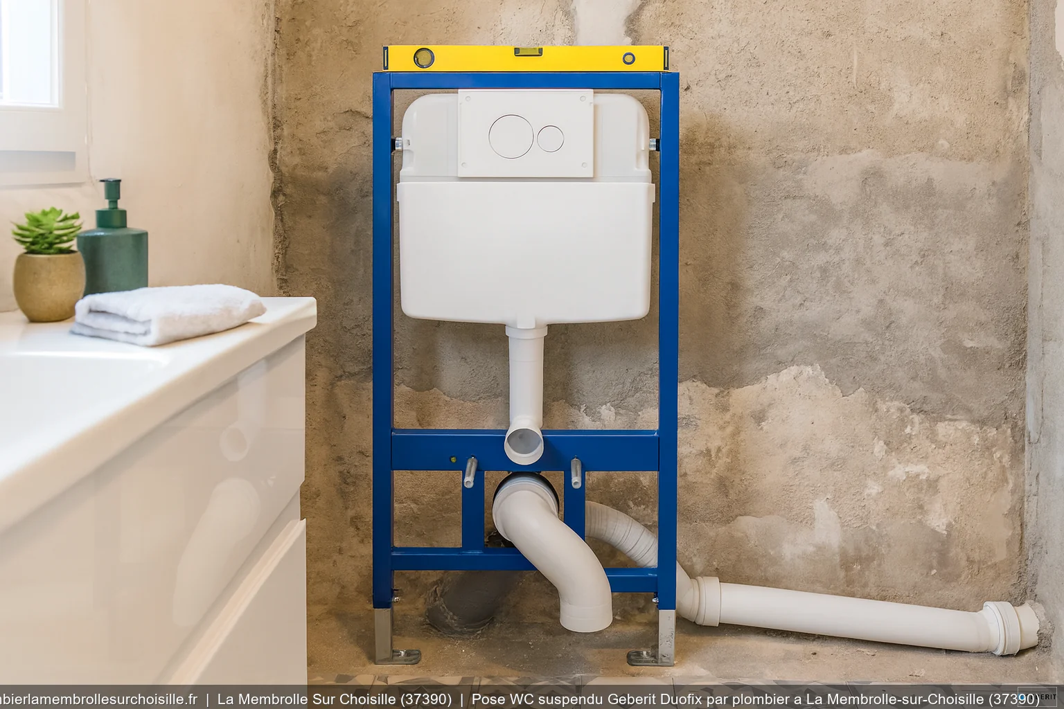 Pose WC suspendu Geberit Duofix par plombier a La Membrolle-sur-Choisille (37390)